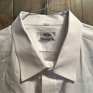 Airline Pilot White Button Down Uniform Shirt-Neck Size 20 Long Sleeves 36/37